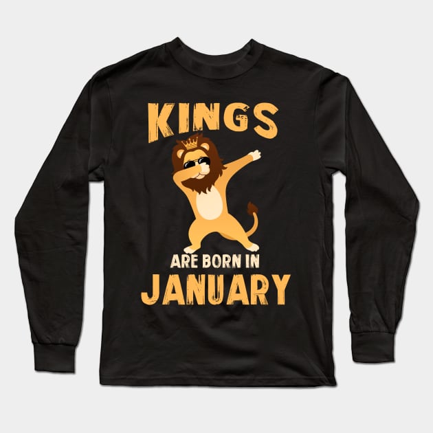 Cute King Are Born In January T-shirt Birthday Gift Long Sleeve T-Shirt by johnbbmerch